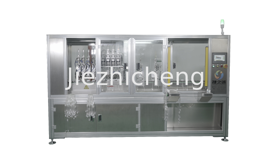 High Precision Medical PVC Tube Leak Test & Cap Screwing Assembly Equipment Compact Automatic Tube Assembly Testing Device With Counting & Defect Elimination Function JCNM001